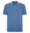 Poloshirt mit Reißverschluss Blau Tall